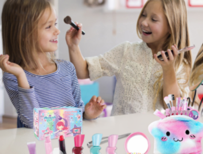 Set Machiaj Copii cu Geantă Puf Colorată | image