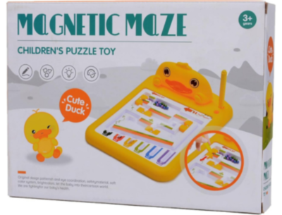 Labirint Magnetic Rață Galbenă cu Bile Colorate | image