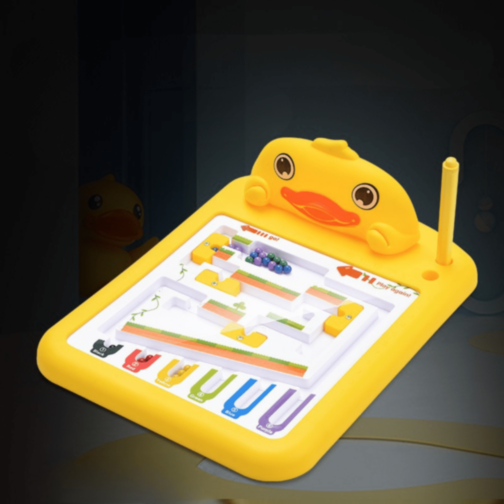 Labirint Magnetic Rață Galbenă cu Bile Colorate