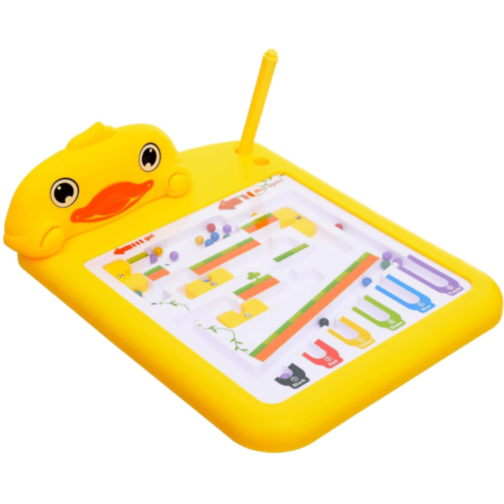 Labirint Magnetic Rață Galbenă cu Bile Colorate