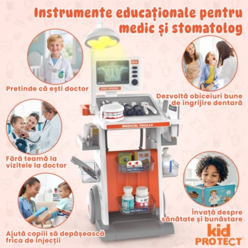 Set doctor pentru copii cu cărucior medical