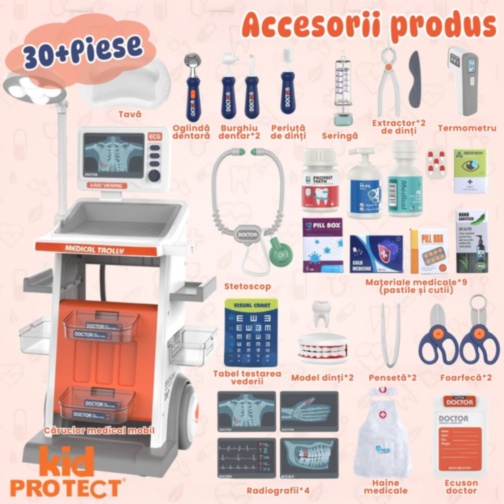 Set doctor pentru copii cu cărucior medical