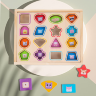 Puzzle Montessori din Lemn cu Forme și Cartonașe de Potrivire