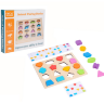 Puzzle Montessori din Lemn cu Forme și Cartonașe de Potrivire