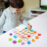 Puzzle Montessori din Lemn cu Forme și Cartonașe de Potrivire