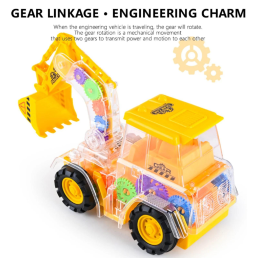 Excavator Mecanic Transparent cu Efecte Luminoase și Sunete