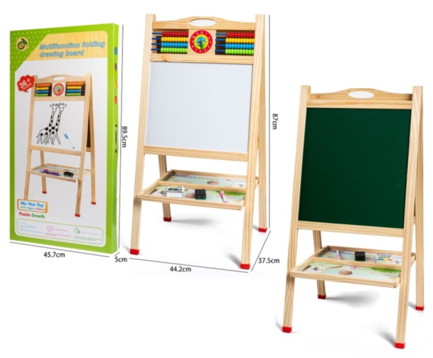 Tablă Educativă Pliabilă cu Două Fețe | Suprafață Magnetică și Creta