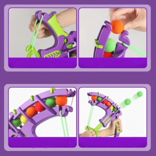 Set Tir cu Arcul și Ținte – Lansator cu Bile Moi Colorate (culoare aleatorie)