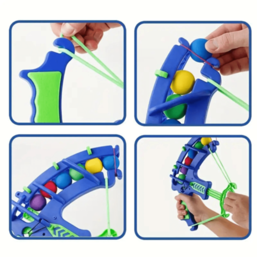 Set Tir cu Arcul și Ținte – Lansator cu Bile Moi Colorate (culoare aleatorie)
