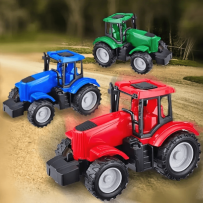 1buc. Tractor Jucărie Farm World Plastic Rezistent cu Roți Mari (culoare aleatorie) | image