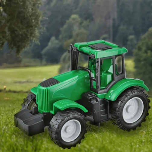 1buc. Tractor Jucărie Farm World Plastic Rezistent cu Roți Mari (culoare aleatorie)