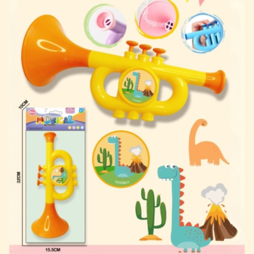 Trompetă Muzicală pentru Copii cu Design Dinozaur – 31 cm (culoare aleatorie)