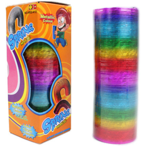 Jucărie antistres „Slinky” curcubeu cu aspect metalic