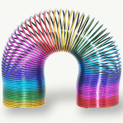 Jucărie antistres „Slinky” curcubeu cu aspect metalic | image