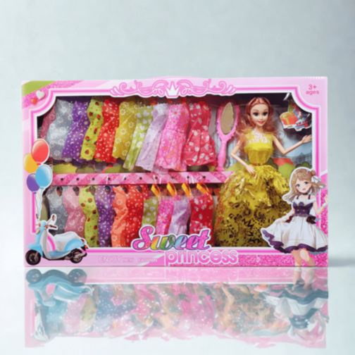 Păpușă Sweet Princess Set Rochii Fashion Colorate (culori rochii aleatorii)