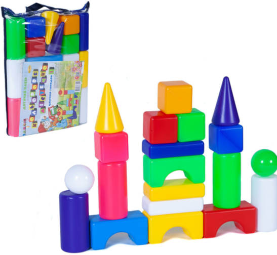 Set de Construcție cu Forme Geometrice Colorate, 21 piese