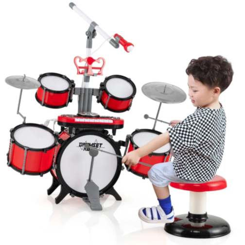 Set de Tobe Electronice cu Microfon și Stand – Joacă și Creativitate pentru Copii