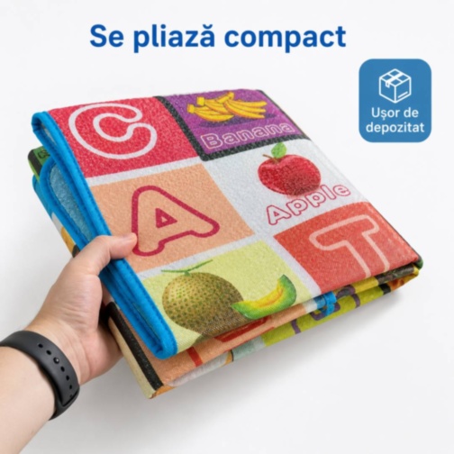 Covor Termic Reversibil pentru Copii cu Litere și Animale