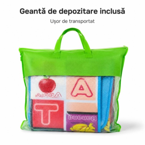 Covor Termic Reversibil pentru Copii cu Litere și Animale