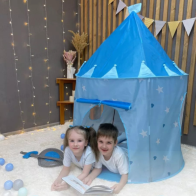 Cort de Joacă Castel Albastru pentru Copii – Aventură și Imaginație Acasă sau în Aer Liber | image