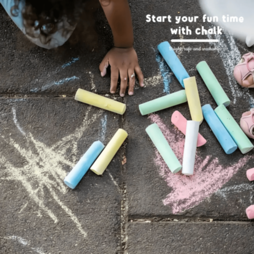 Creta Colorată pentru Trotuar 12 Bucăți