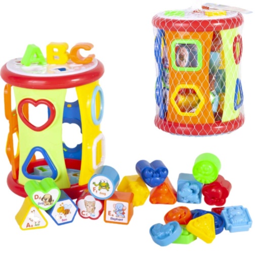 Cilindrul Multifuncțional, Educativ cu Blocuri, Litere/Cifre, Figuri Geometrice   