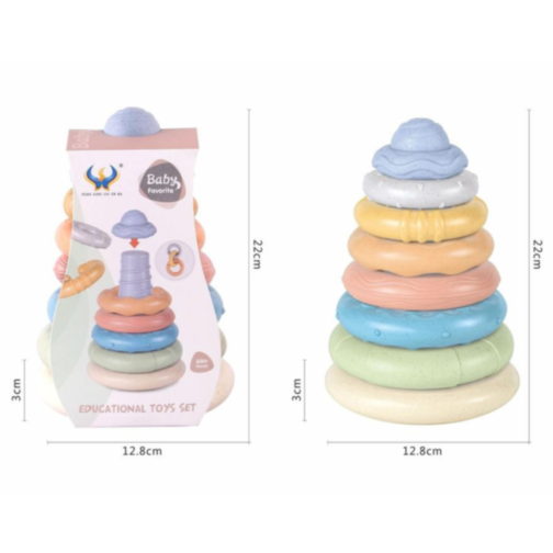 Turn educativ Montessori cu inele stivuibile