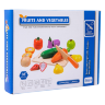 Set Jucării din Lemn "Fructe și Legume de Tăiat" - 9 Piese