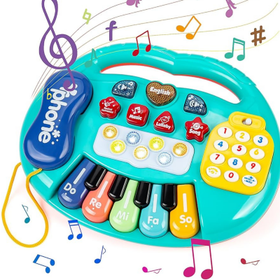 Pian Electronic Multicolor 5 în 1 pentru Copii cu Funcții Educative (culoare aleatorie) | image