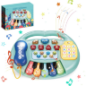 Pian Electronic Multicolor 5 în 1 pentru Copii cu Funcții Educative (culoare aleatorie)