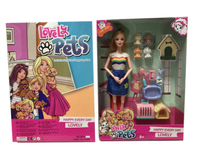 Barbie cu Căței și Set de Îngrijire