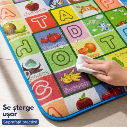 Covor termic mare reversibil pentru copii, cu geantă inclusă