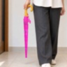 Umbrelă roz pentru fetițe cu pisicuțe și husă telescopică