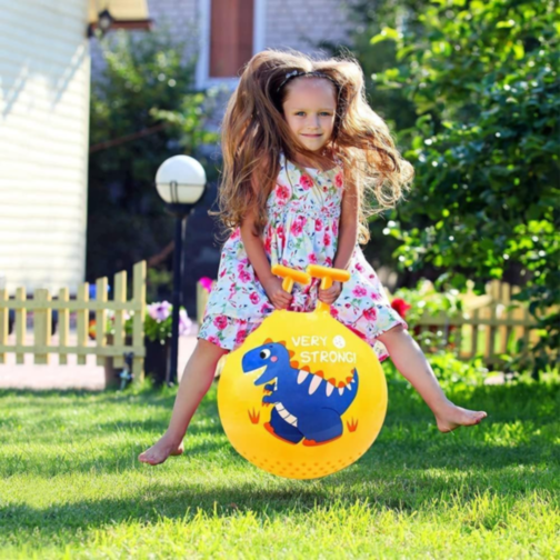 Minge de Sărit cu Mâner și Design Dinozaur, 55 cm (culoare aleatorie)