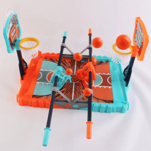 Joc Interactiv de Baschet pentru Doi Jucători – Cu Mânere Glisante și Coșuri Duble