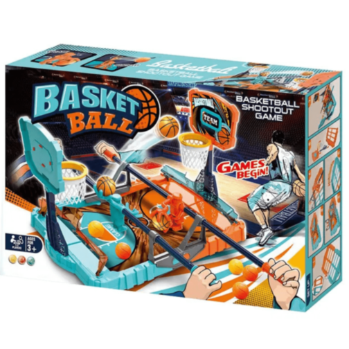 Joc Interactiv de Baschet pentru Doi Jucători – Cu Mânere Glisante și Coșuri Duble
