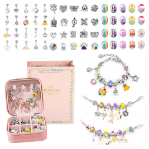 Set Brățări Charm cu Pandantive Colorate - Cadou Creativ pentru Fete