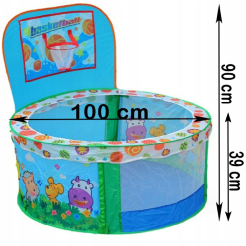 Piscină de Joacă cu Coș de Baschet și Plasă de Siguranță