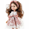 Păpușă Elegantă cu Rochie din Dantelă și Fundă Roz – 35 cm