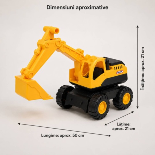 Excavator mare de jucărie cu braț și cupă mobile