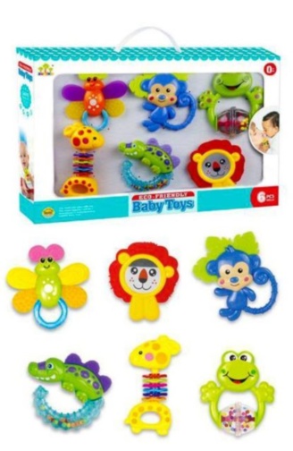 Set 6 Zornăitoare Multicolore, 3 pentru Dentiție