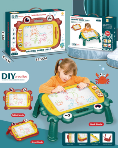 Tablă de Desen Magnetică 3 în 1 - Tabletă, Stand și Birou