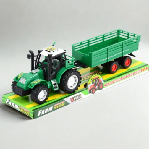 Tractor de fermă pentru copii cu remorcă (culoare aleatorie)