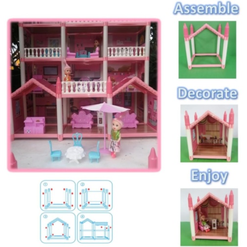 Casă de păpuși vilă mare cu mobilier complet