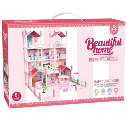 Casă de păpuși vilă mare cu mobilier complet