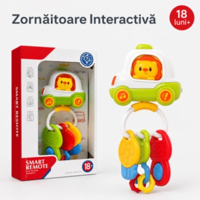 Zornăitoare Interactivă Mașinuță cu Leu și Chei Dentare | image