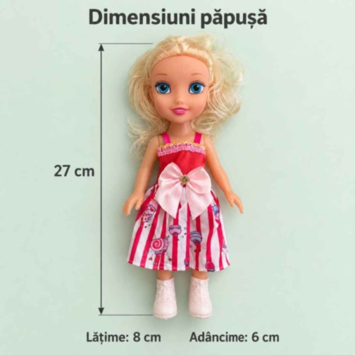 Păpușă muzicală Sweet Girl 27 cm cu rochie