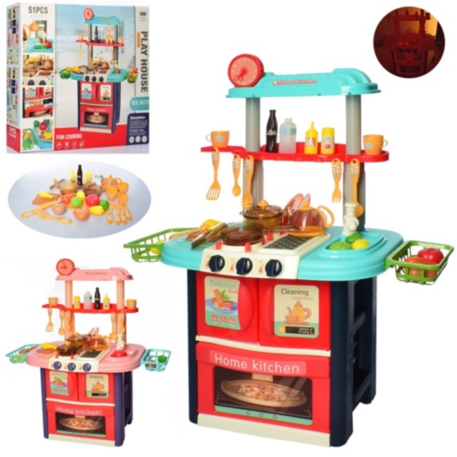 Mega Set Mobilă de Bucătarie Interactivă cu Aragaz, Robinet, Cuptor, Tacâmuri, 51 piese