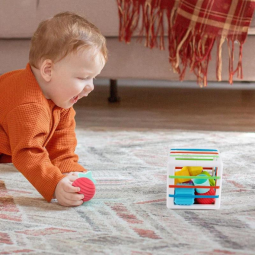 Cub de Activități Montessori cu Forme și Benzi Elastice