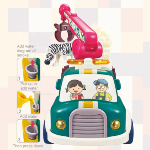 Set de construcție Camion Transport Animaluțe cu Sunete și Efecte